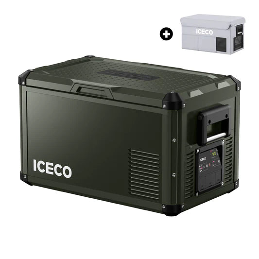ICECO | 37QT VL35ProS Olive 12V Metal Single Zone Fridge Freezer