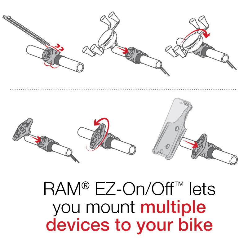 RAM MOUNTS | RAM X-Grip Large Phone Mount with RAM EZ-On/Off Bicycle Base
