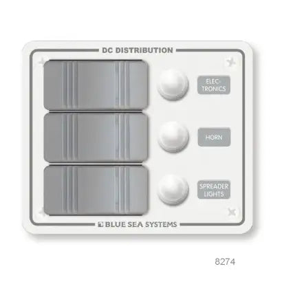 BLUE SEA SYSTEMS | DC Water Resistant White Circuit Breaker Panels (141816)