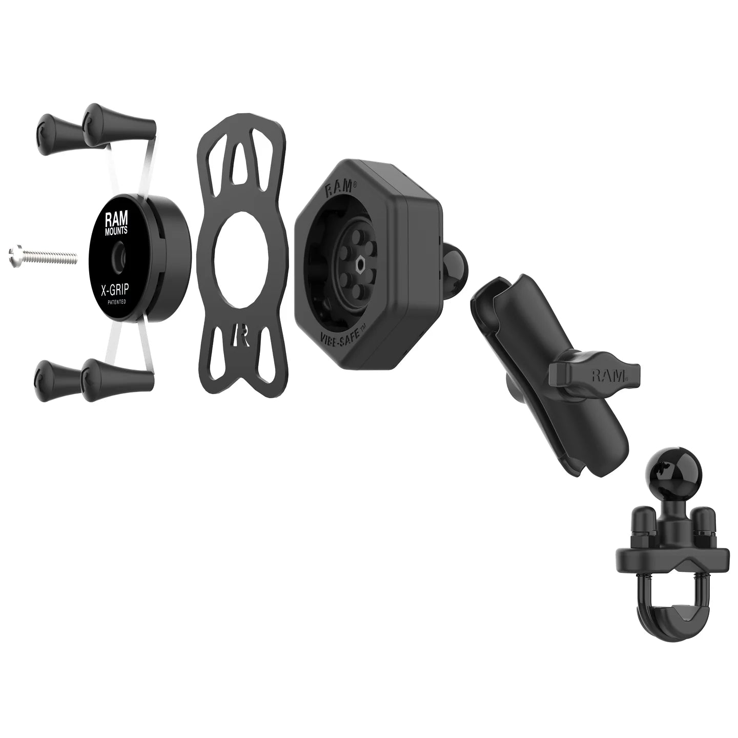 RAM MOUNTS | RAM X-Grip Phone Mount with Vibe-Safe & U-Bolt Base - Medium