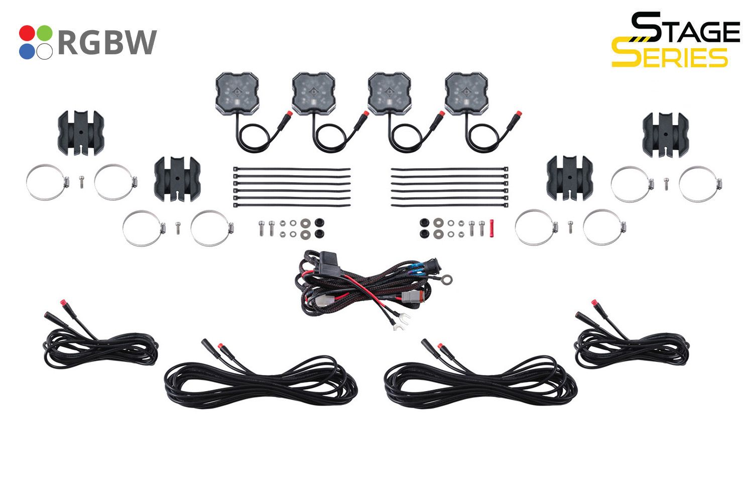 DIODE DYNAMICS | Stage Series Universal Rock Light SXS Installer Kit (4-Pack)