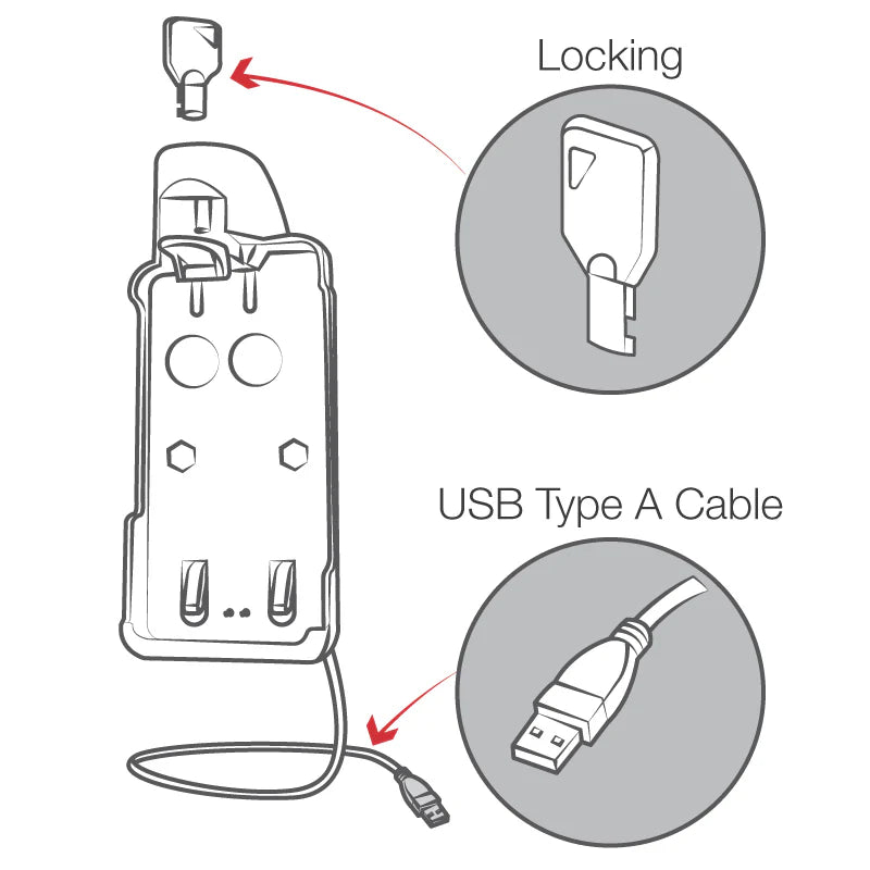 RAM MOUNTS | RAM EZ-Roll'r Powered Locking Dock for Sonim XP8