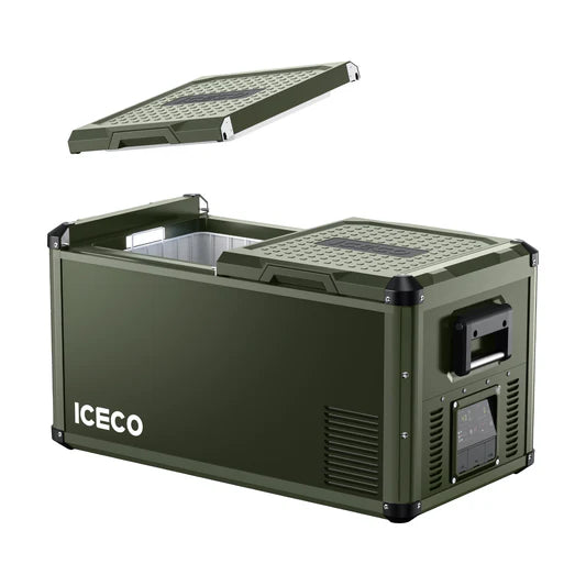 ICECO | 79.2QT VL75ProD Olive 12V Heavy Duty Metal Fridge Freezer