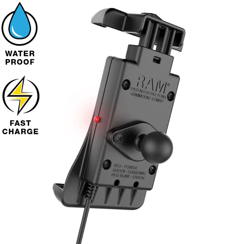 RAM MOUNTS | RAM Quick-Grip 15W Waterproof Wireless Charging Suction Cup Mount