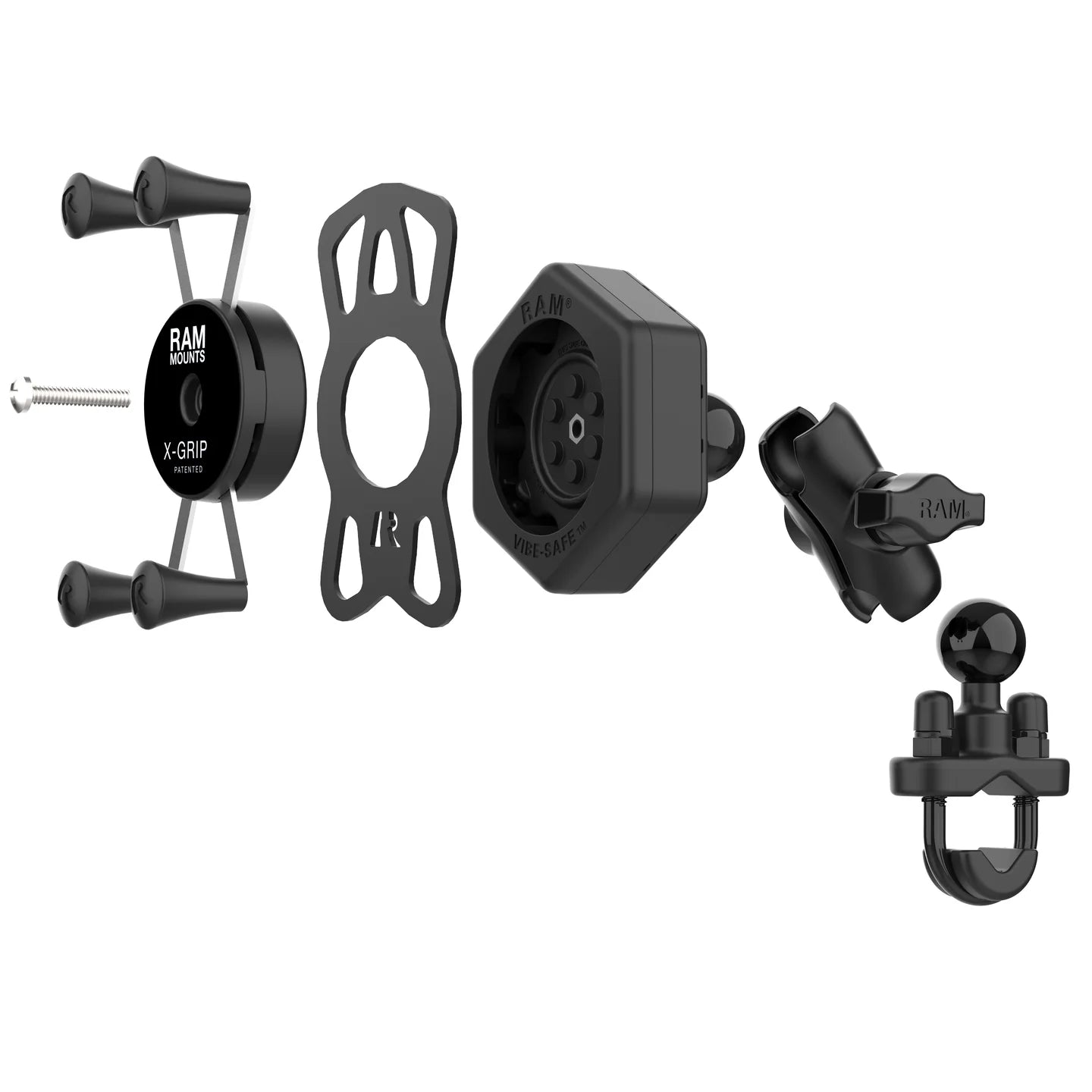 RAM MOUNTS | RAM X-Grip Phone Mount with Vibe-Safe & U-Bolt Base - Short