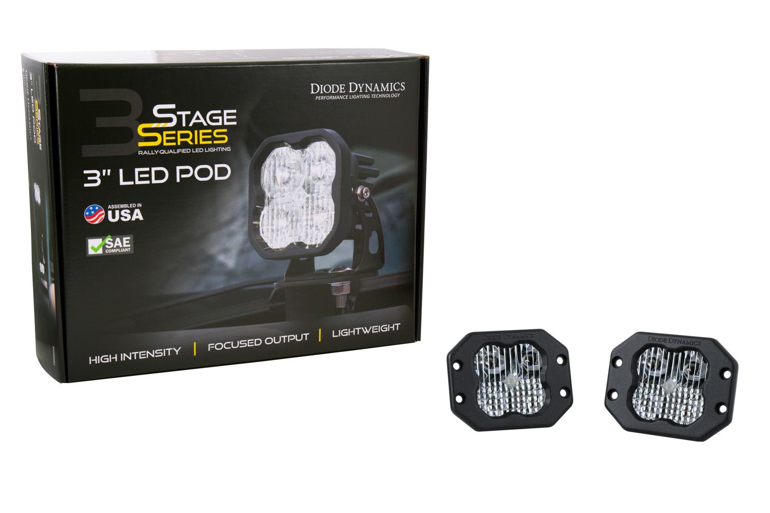 DIODE DYNAMICS | SS3 SAE/DOT White Pro Flush Mount LED Pod (Pair)