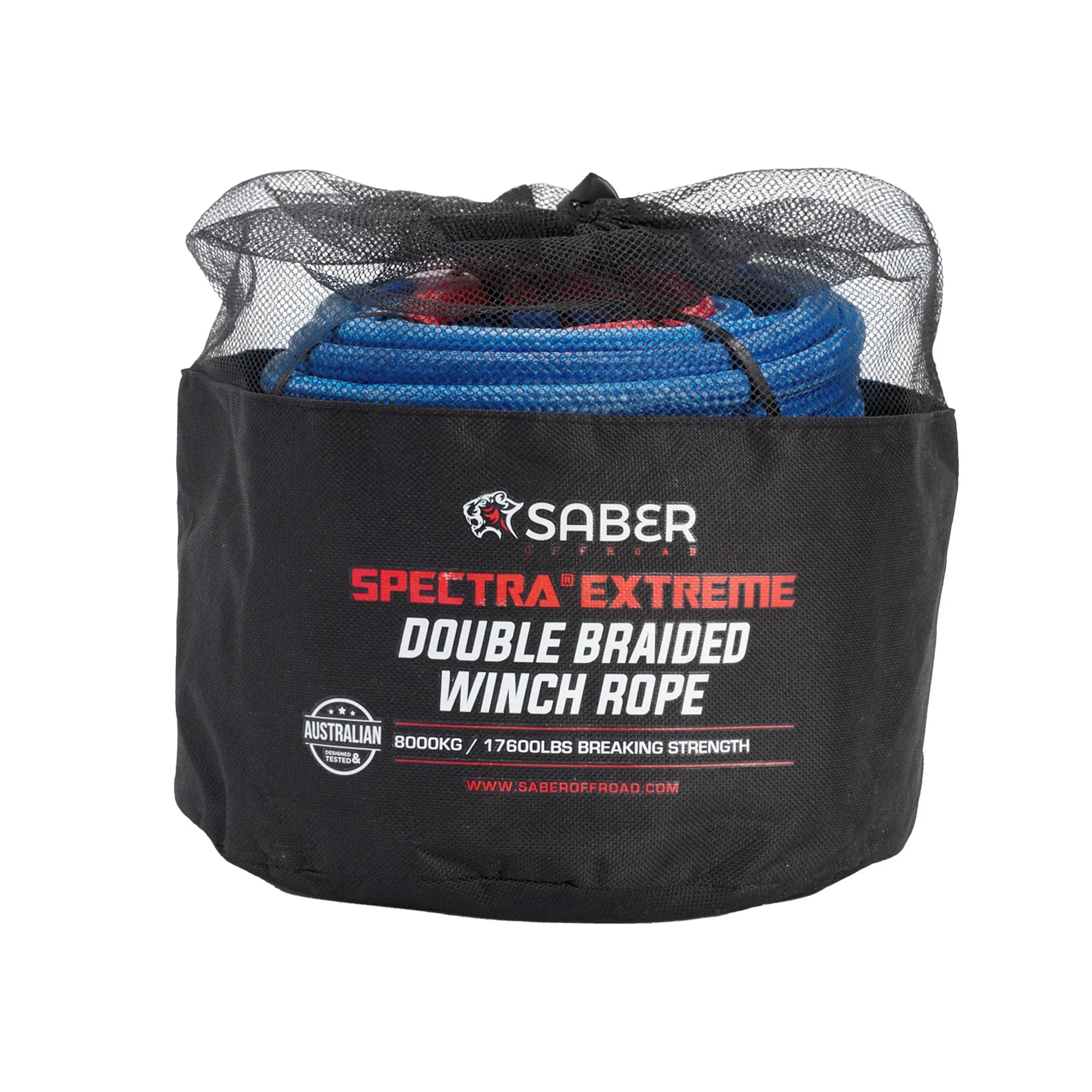 SABER OFFROAD | SaberPro Double Braided Winch Rope 8,000KG 30M (SBR-30WR-BLK)