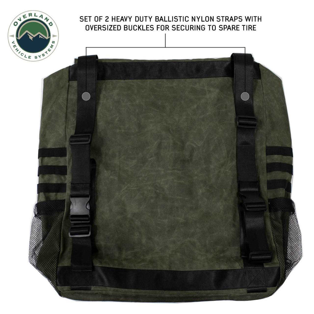 OVERLAND VEHICLE SYSTEMS | Extra Large Trash Bag Tire Mount - #16 Waxed Canvas Universal (21099941)
