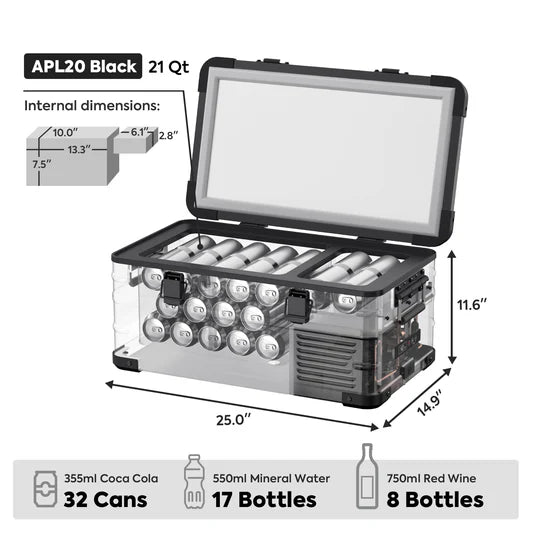 ICECO | 21QT APL20 Black Light Duty Aluminum Freezer Single Zone