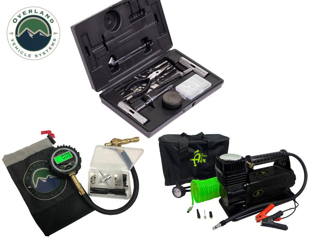 UP DOWN AIR | EGOI System 5.6 CFM, Digital Tire Deflator and 53 Piece Tire Repair Kit - Combo Kit (55-1003)