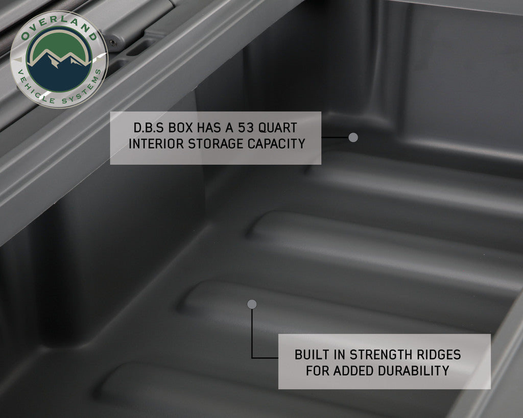 OVERLAND VEHICLE SYSTEMS | D.B.S. Dark Grey 53 QT Dry Box with Drain & Bottle Opener (40100001)