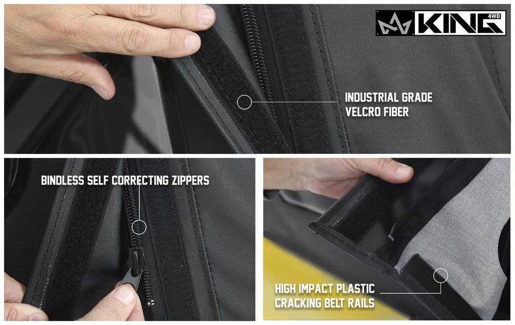 KING 4WD | Jeep Wrangler Unlimited JK 4 Door 2010-2018 Premium Replacement Soft Top Black Diamond with Tinted Windows (14010635)