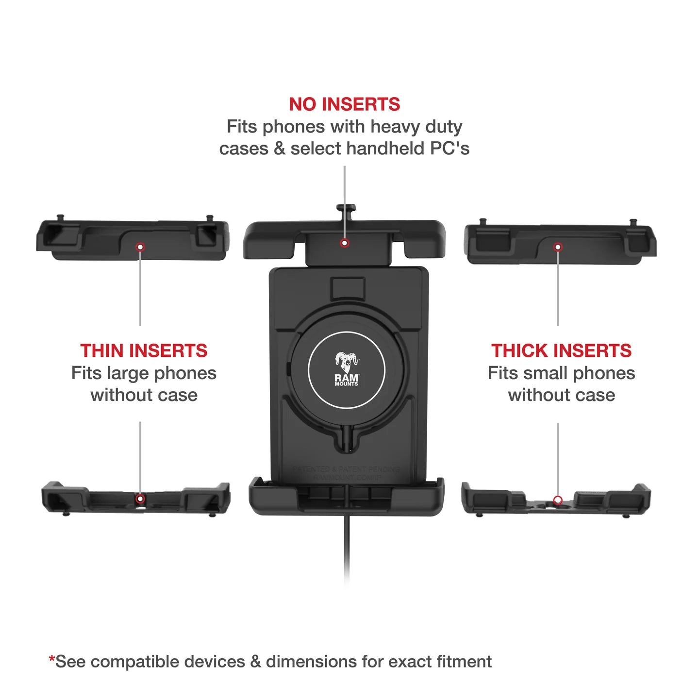 RAM MOUNTS | RAM Quick-Grip Pro XL Suction Cup Mount with Qi2 15W Wireless Charger