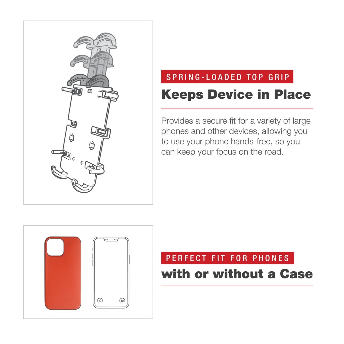 RAM MOUNTS | RAM Quick-Grip XL Phone Mount with Rotating Low-Profile Tough-Claw