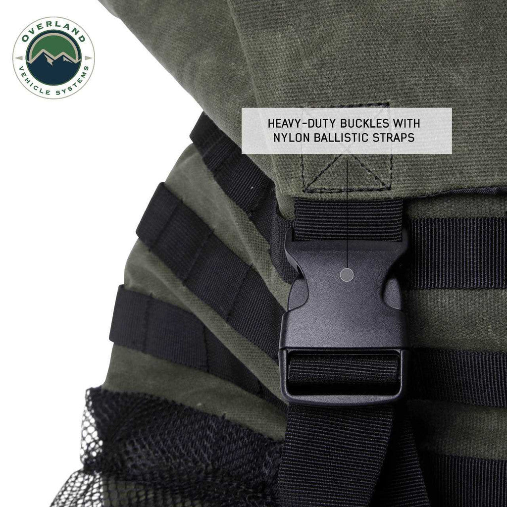 OVERLAND VEHICLE SYSTEMS | Extra Large Trash Bag Tire Mount - #16 Waxed Canvas Universal (21099941)