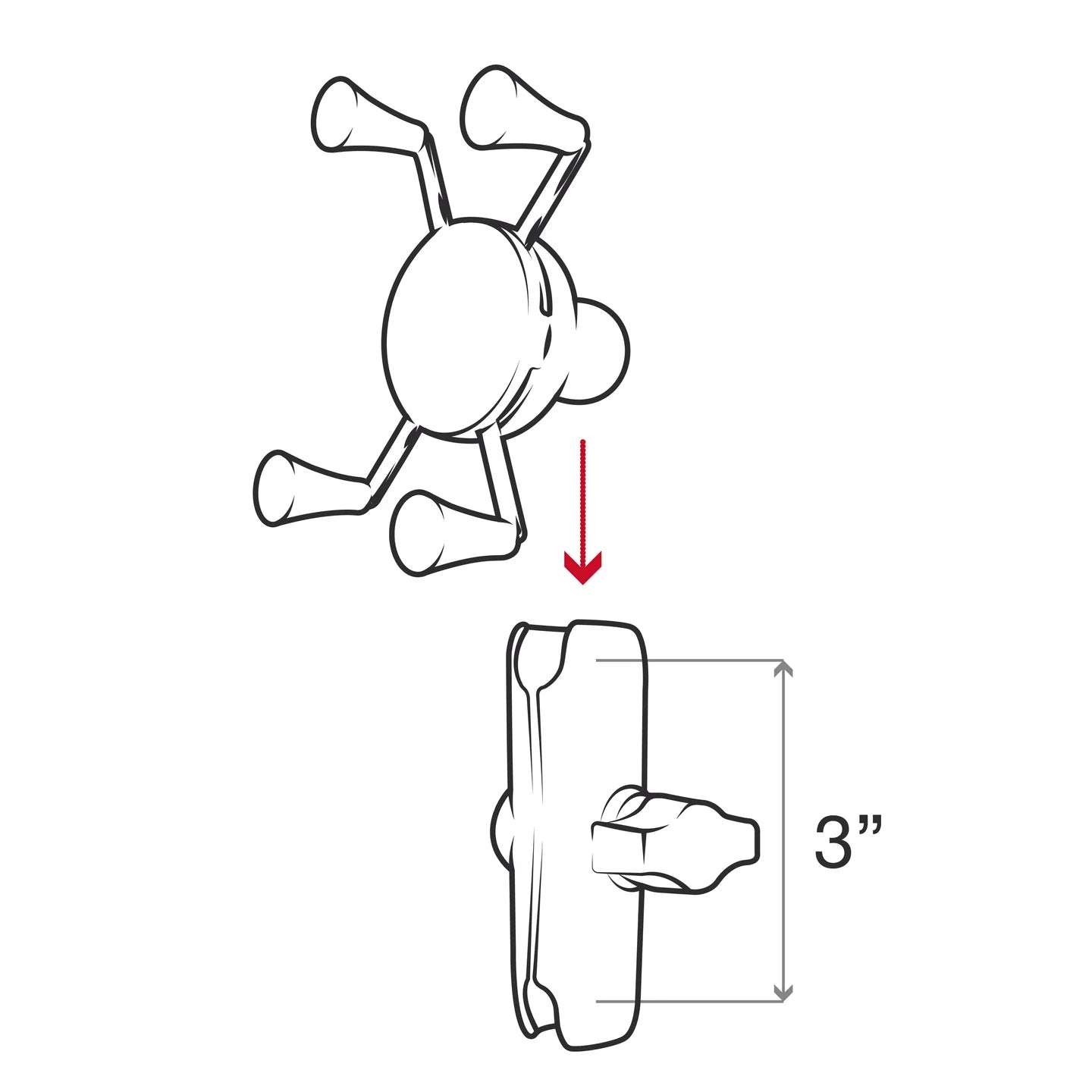 RAM MOUNTS | RAM X-Grip Phone Holder with Composite Double Socket Arm