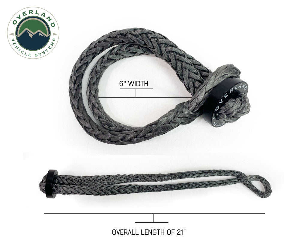 OVERLAND VEHICLE SYSTEMS | Combo Pack Soft Shackle 5/8" With Collar 44,500 lb. and Aluminum Receiver Mount (21-6580)