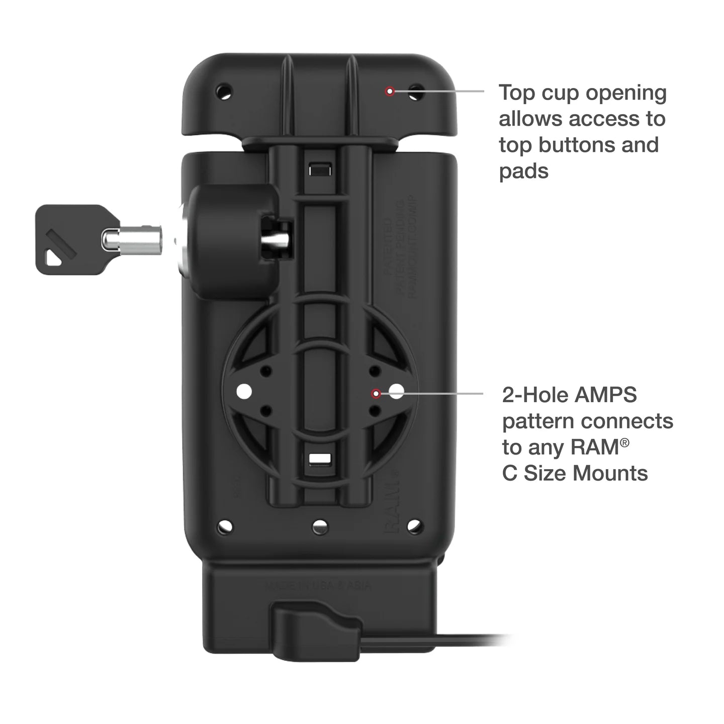RAM MOUNTS | RAM Powered Locking Vehicle Dock for Zebra EM45