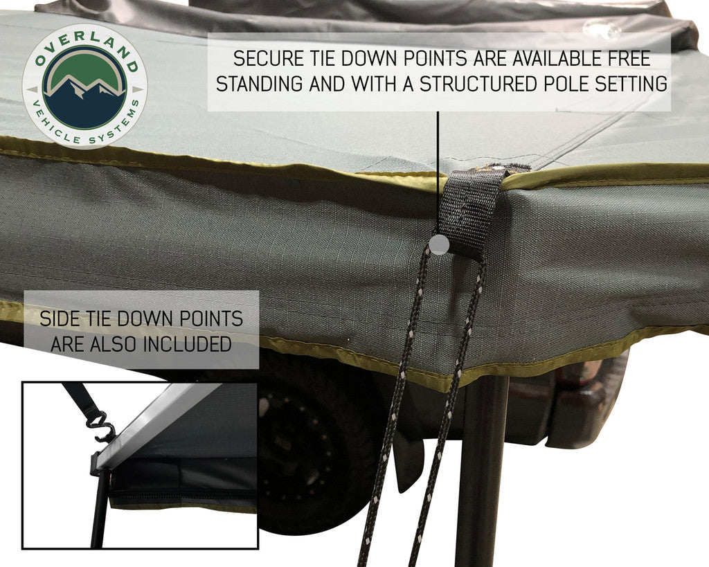OVERLAND VEHICLE SYSTEMS | 270 Driver Side Awning with Bracket Kit for Mid High Roofline Vans (19519908)