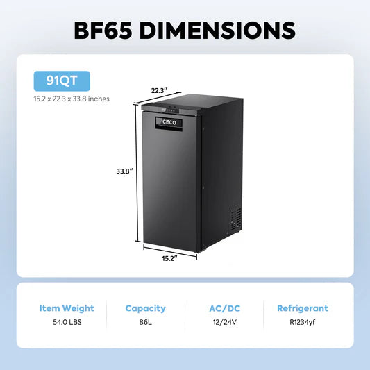 ICECO | BF65/BF86 Series 66/91QT 12V RV/Truck Portable Freezer
