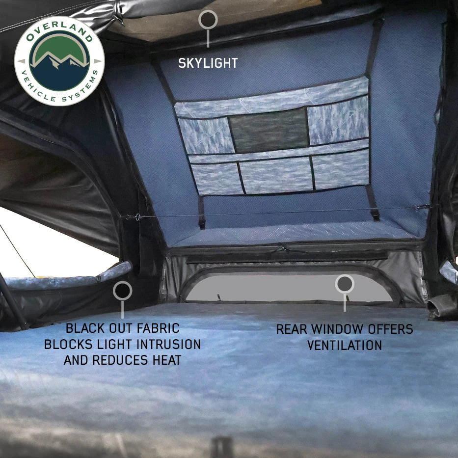 OVERLAND VEHICLE SYSTEMS | XD Atlas Cantilever ABS Hard Shell Roof Top Tent - Blue Body & Black Rainfly (18789902)