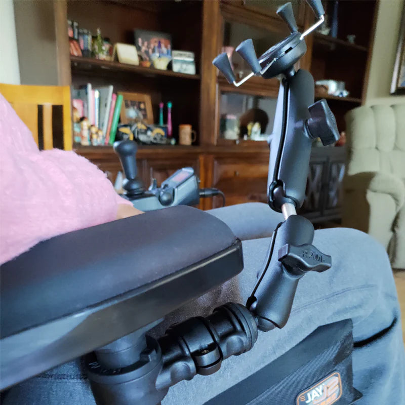RAM MOUNTS | RAM Phone Mount for Wheelchair Armrests with Quick Release & Swivel
