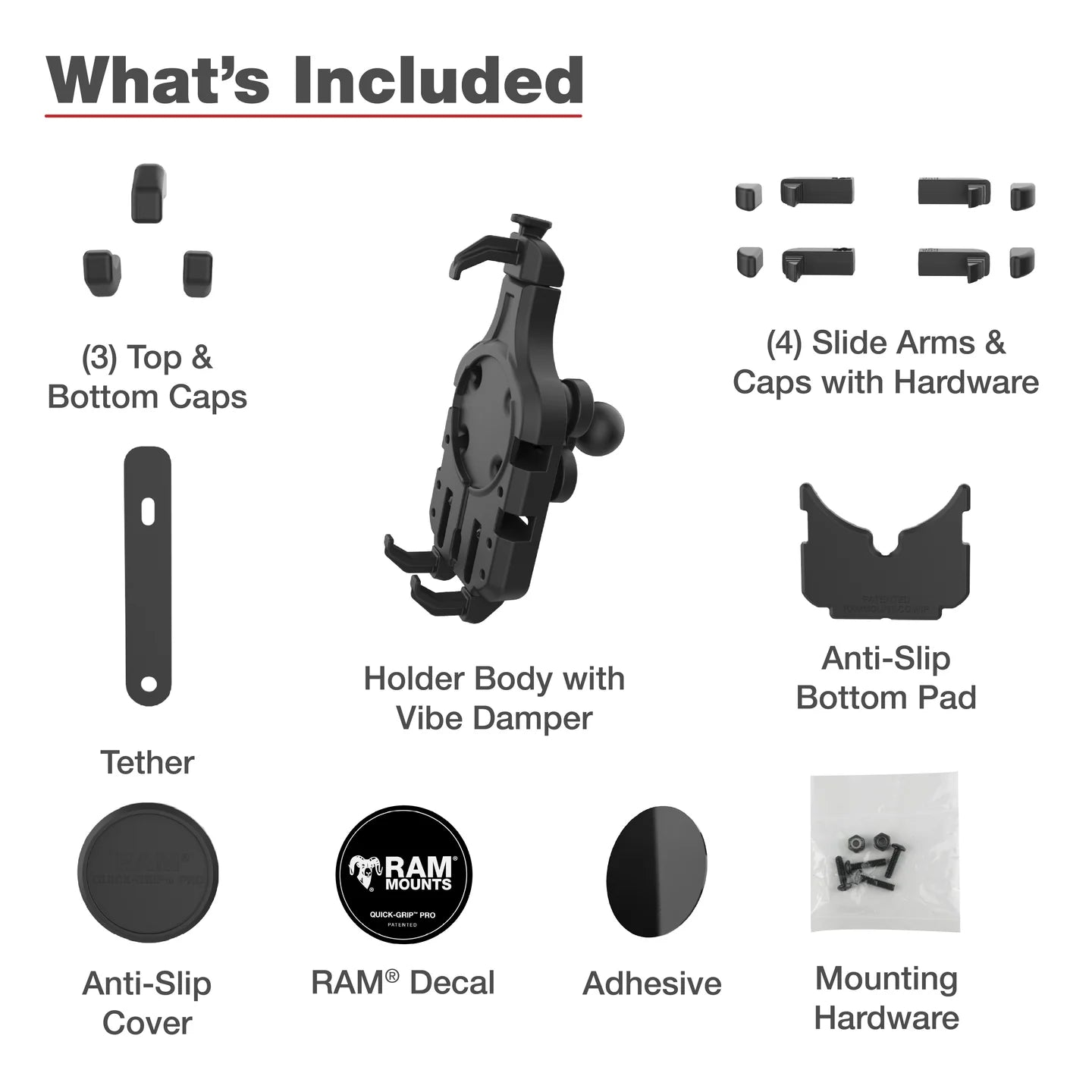 RAM MOUNTS | RAM Quick-Grip Pro Phone Holder with Ball & Vibration Damper