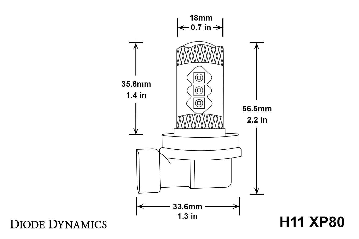 DIODE DYNAMICS | H11 XP80 LED Bulbs (DD0165P)
