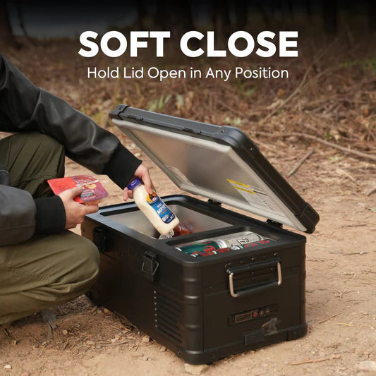 ICECO | 21QT APL20 Black Single Zone Aluminum Freezer With Magnetic Power Bank