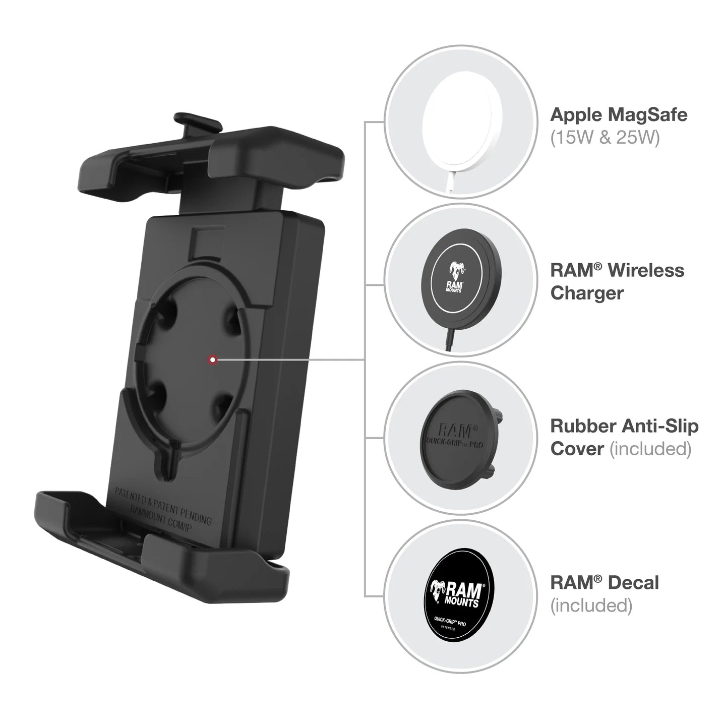 RAM MOUNTS | RAM Quick-Grip Pro XL Phone Mount with Twist-Lock Suction Cup