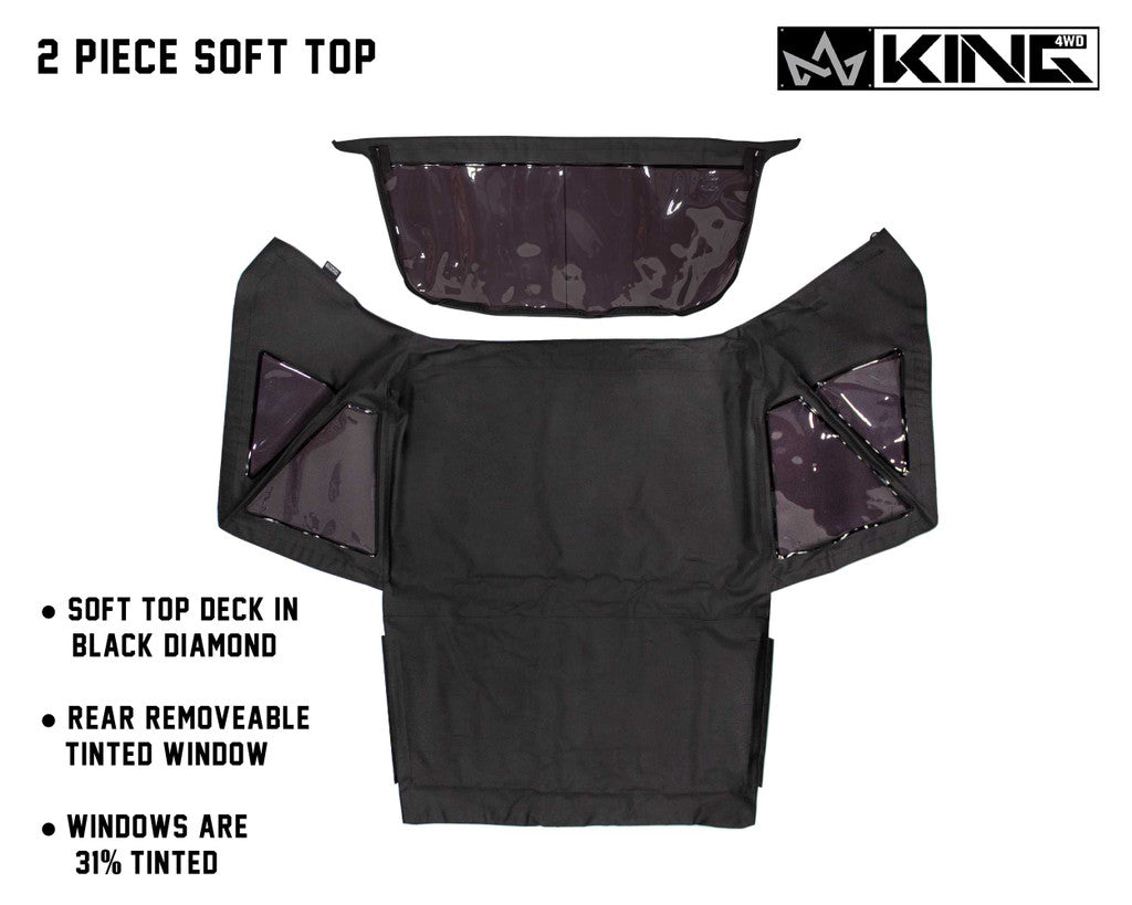 KING 4WD | Premium Replacement Soft Top, Black Diamond With Tinted Windows - 1986-1994 Suzuki Sidekick GEO Tracker (14011135)