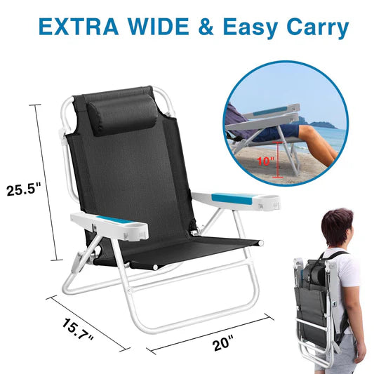 ICECO | 2 Pack Extra-Wide Backpack Chair
