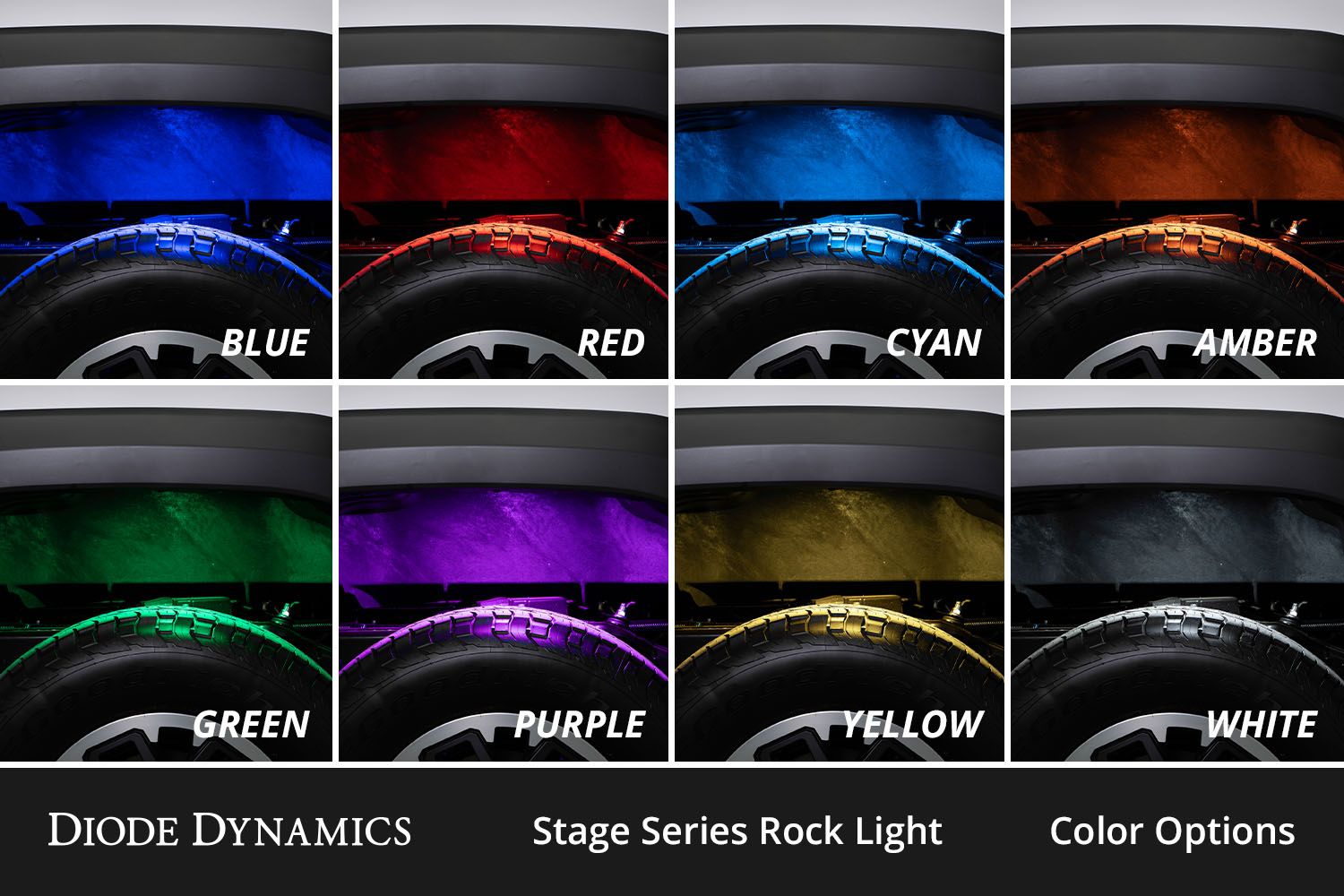 DIODE DYNAMICS | Stage Series RGBW LED Rock Light Kit (8-Pack)