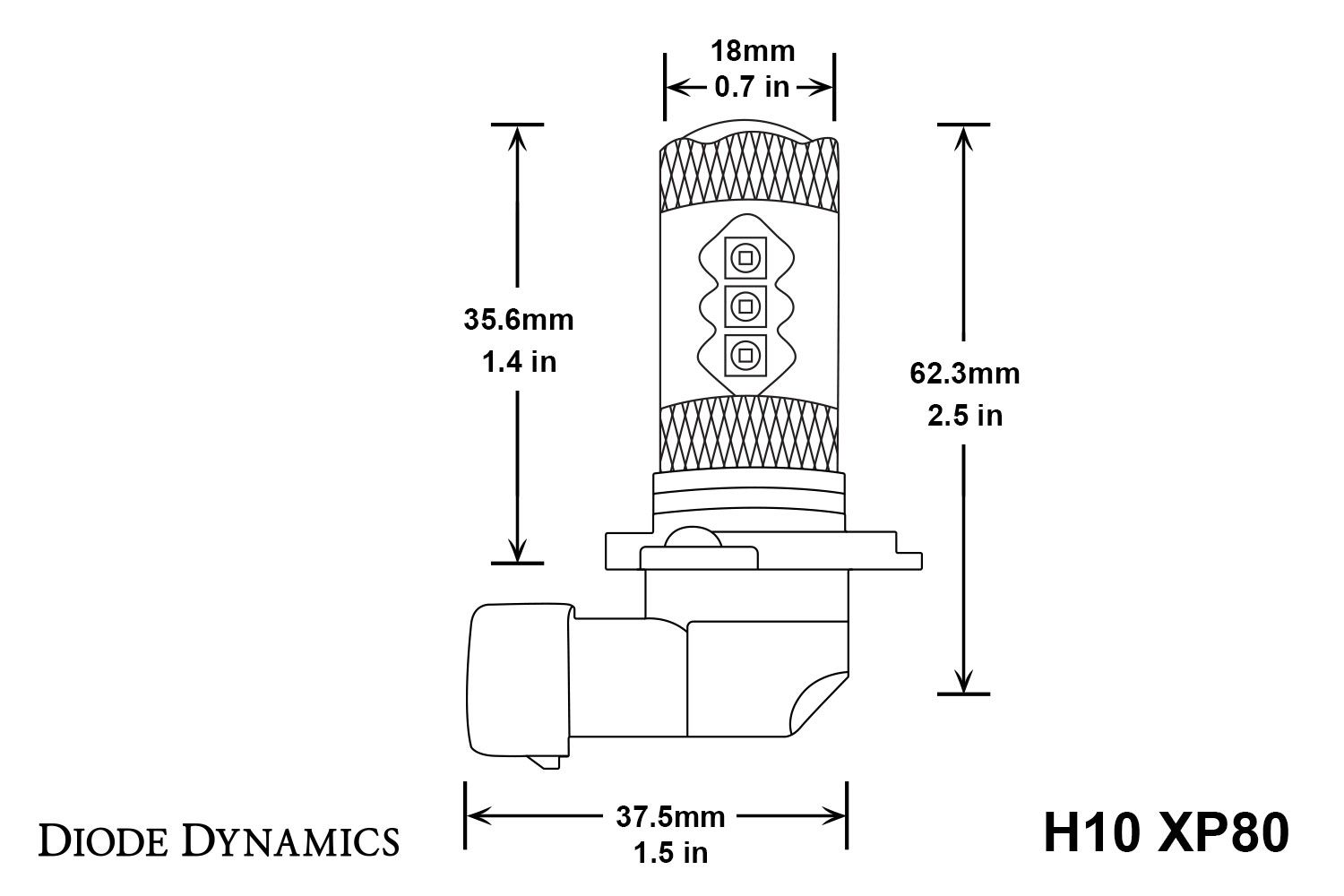DIODE DYNAMICS | H10 XP80 LED Bulbs (DD0156P)