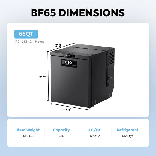 ICECO | BF65/BF86 Series 66/91QT 12V RV/Truck Portable Freezer