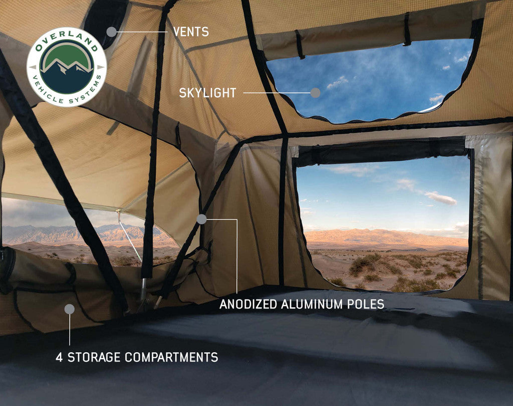 OVERLAND VEHICLE SYSTEMS | TMBK 3 Person Roof Top Tent With Green Rain Fly (18119933)