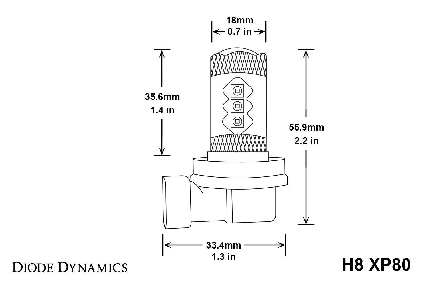 DIODE DYNAMICS | H8 XP80 LED Bulbs (DD0187P)