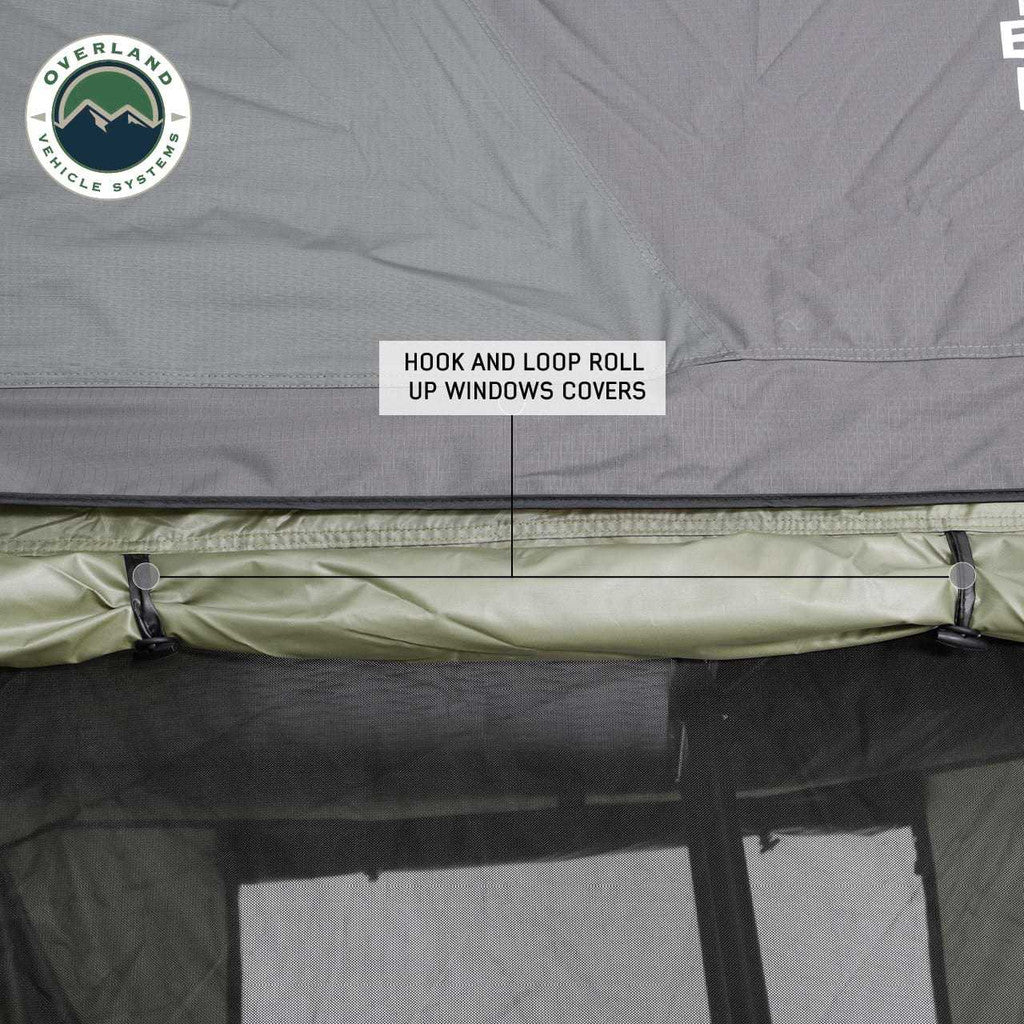OVERLAND VEHICLE SYSTEMS | Nomadic 4 Roof Top Tent Annex Green Base With Black Floor & Travel Cover (18549936)