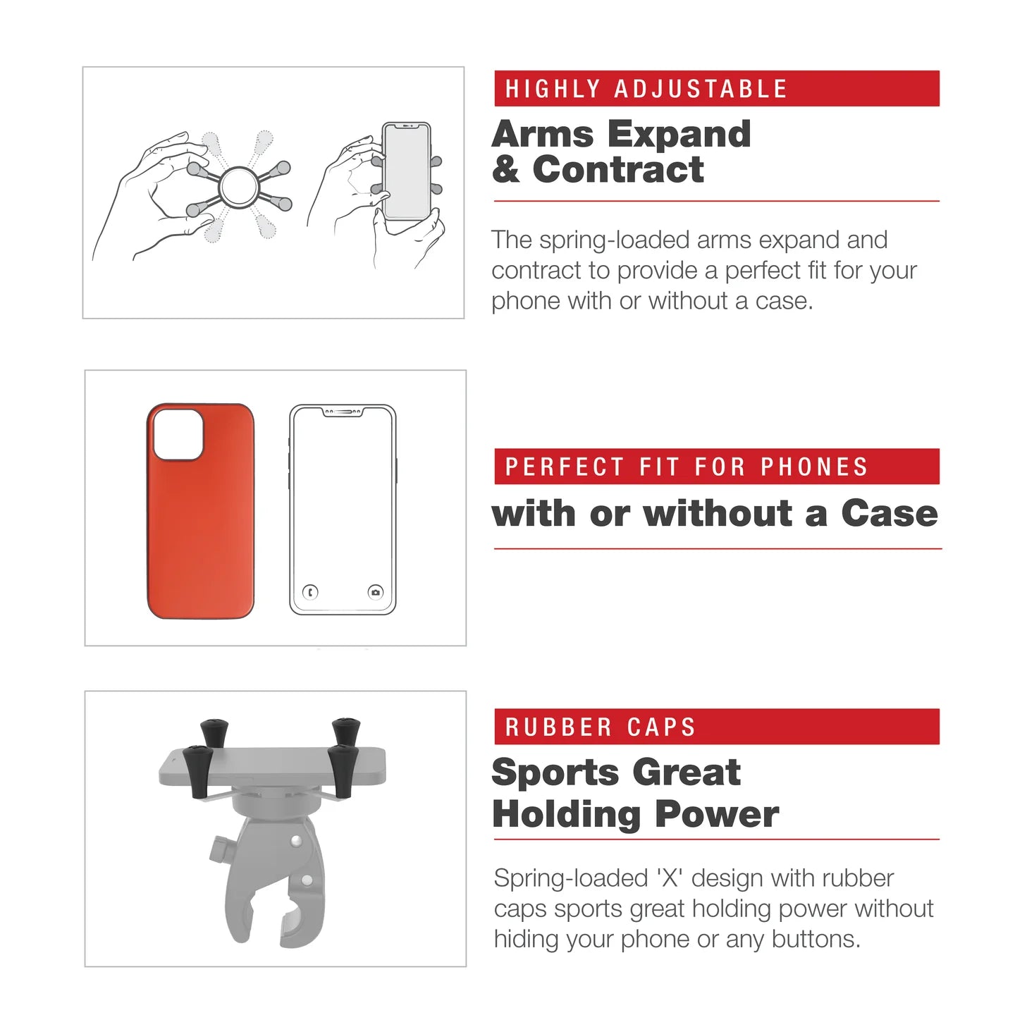RAM MOUNTS | RAM X-Grip Phone Mount with Low-Profile Medium Tough-Claw