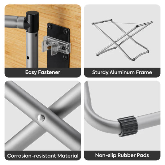 ICECO | Portable Folding Bamboo Camping Table with Storage Bag