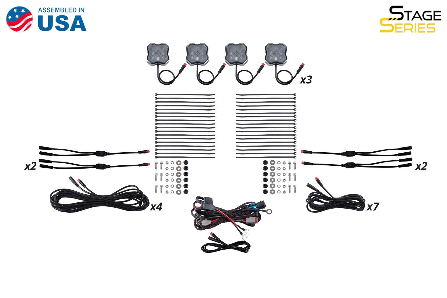 DIODE DYNAMICS | Stage Series RGBW LED Rock Light Kit (12-Pack)
