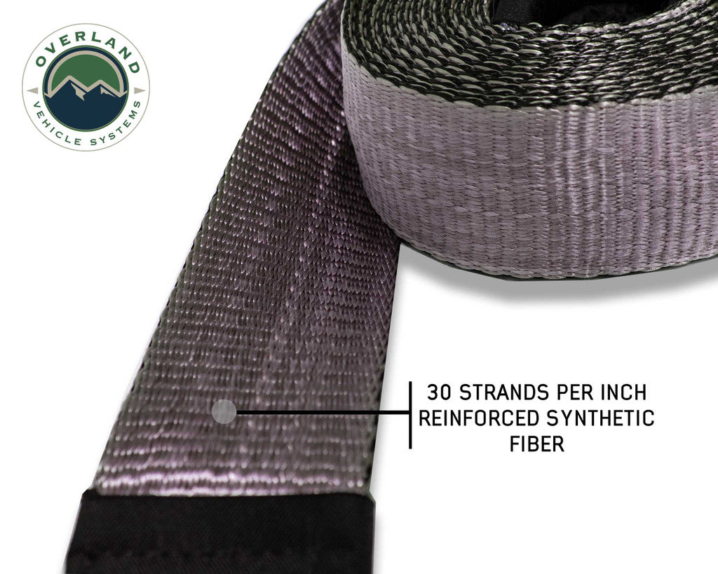 OVERLAND VEHICLE SYSTEMS | Tow Strap 20,000 lb. 2" x 30' Gray With Black Ends & Storage Bag (19059916)