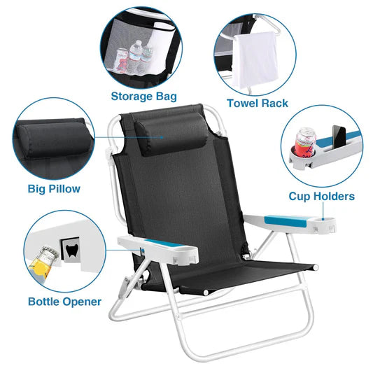 ICECO | 2 Pack Extra-Wide Backpack Chair