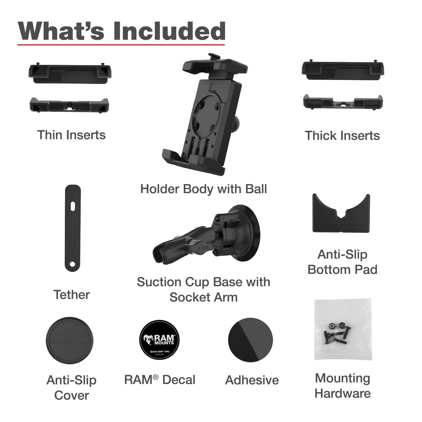 RAM MOUNTS | RAM Quick-Grip Pro XL Phone Mount with Twist-Lock Suction Cup