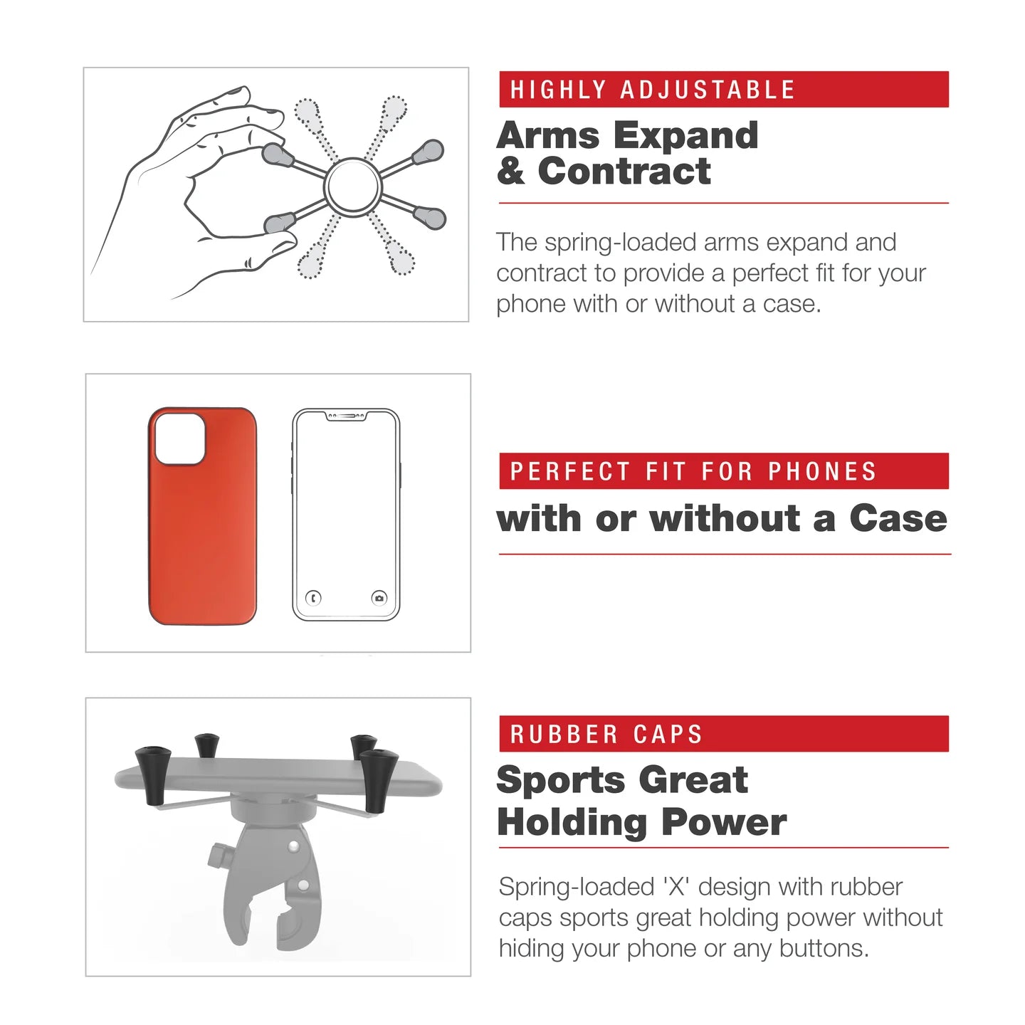 RAM MOUNTS | RAM X-Grip Large Phone Mount with Low-Profile Medium Tough-Claw