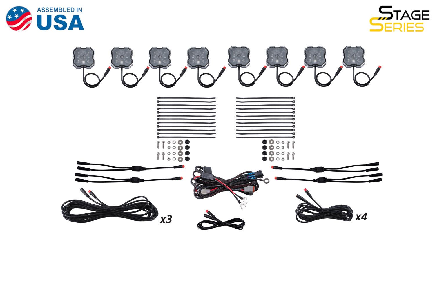DIODE DYNAMICS | Stage Series RGBW LED Rock Light Kit (8-Pack)