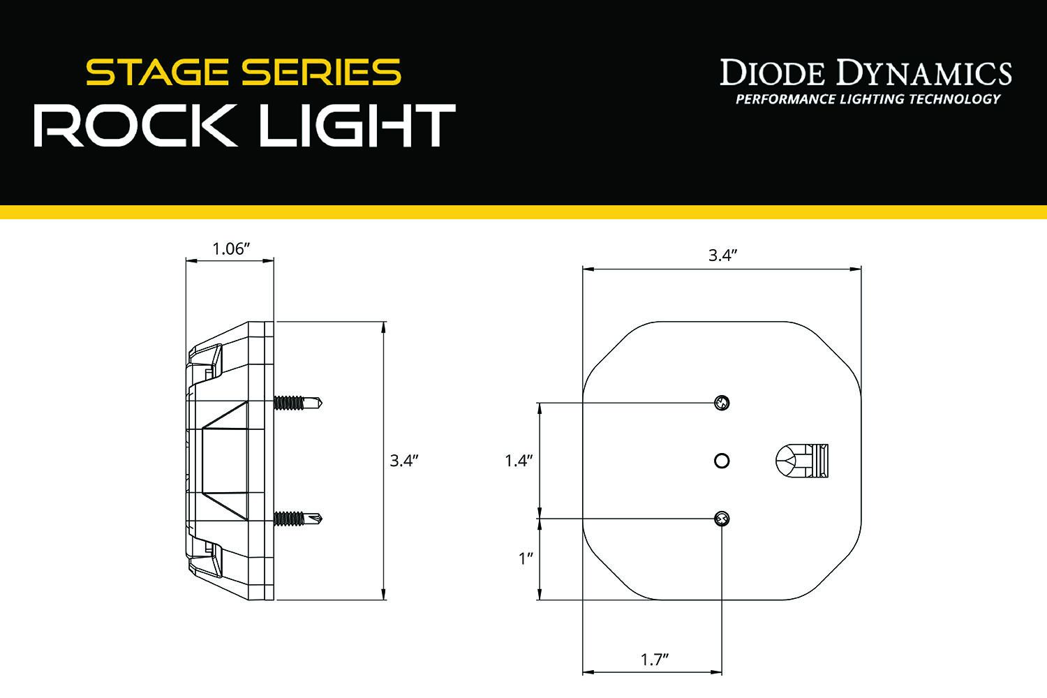 DIODE DYNAMICS | Stage Series Rock Light Surface Mount Kit (One) (DD7462)
