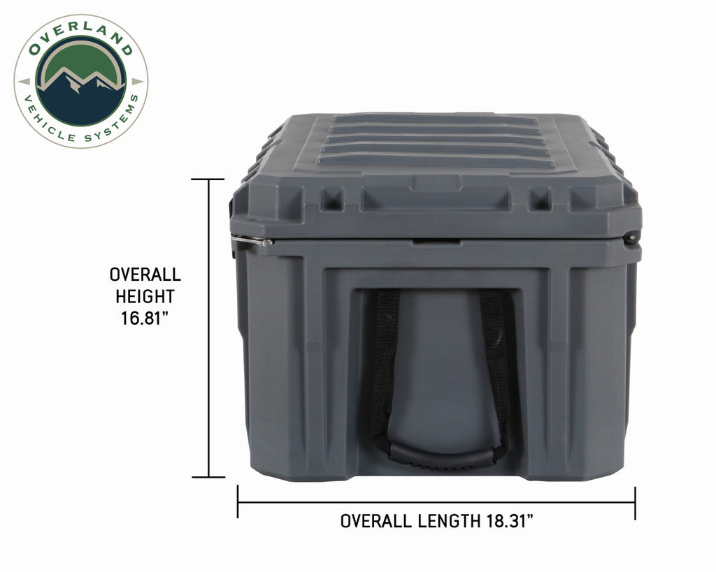 OVERLAND VEHICLE SYSTEMS | D.B.S. - Dark Grey 95 QT Dry Box With Drain and Bottle Opener (40100011)