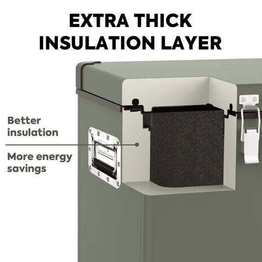 ICECO | 63.4QT VL60 Dual Zone Metal Fridge Freezer with Cover