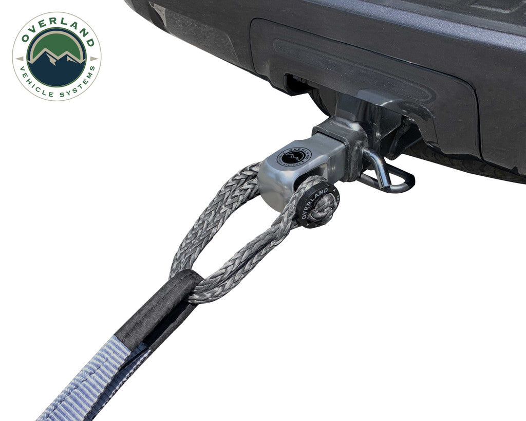 OVERLAND VEHICLE SYSTEMS | Combo Pack Soft Shackle 5/8" With Collar 44,500 lb. and Aluminum Receiver Mount (21-6580)